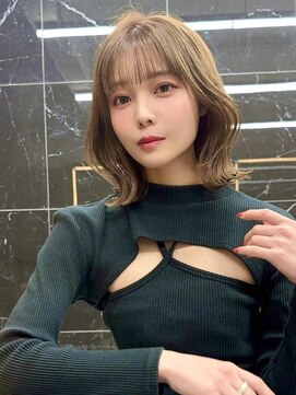 サイン 渋谷(SIGN) レイヤーボブレイヤーカットグレージュブリーチ無し