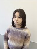 韓国レイヤーミディアム×グレージュ