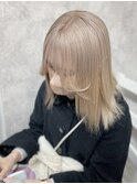 くびれヘアアプリコットオレンジハイライトカラーブルーカラー