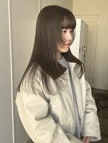 エイチ(811)&nbsp;バレイヤージュボブヘアセミロング前髪タッセルボブ姫カット