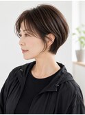 40代50代/丸みショートボブ/髪質改善メテオカラー