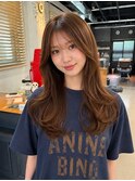 韓国レイヤーxツヤベージュカラー/20代/30代/40代/ブリーチなし