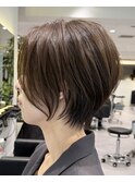 40代50代ショートボブ銀座ひし形大人かっこいい前髪なしE