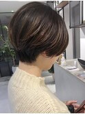 レイヤーカット/デザインカラー/ウェットヘア/オリーブベージュ