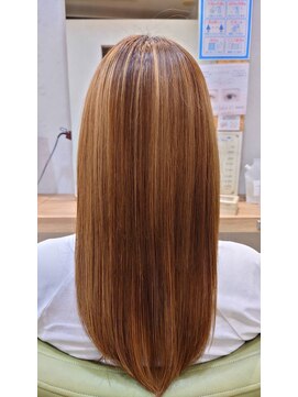 ブロッサム 東中野店 髪質改善カラー★ハイライトミルクティベージュ白髪染め40代