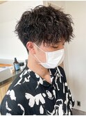 ツイストパーマ無造作パーマメンズマッシュ刈り上げツーブロック