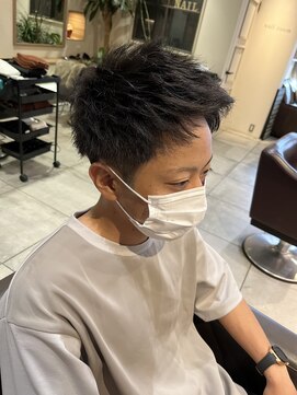 ヘアースタジオ エフ(Hair studio f) 流しバング×メンズショートby平松