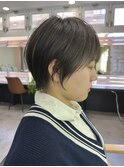 大人ラフウェーブ外ハネボブダークブラウンスウィングショート
