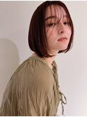 ワンレンボブ×ストレートヘア