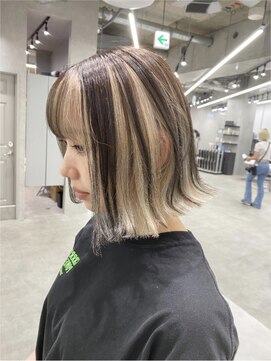 ヘアサロン ドット トウキョウ カラー 町田店(hair salon dot. tokyo color) 斜めバング/グレージュカラー/デザインカラー/シルキーベージュ