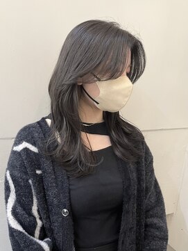 キャンバス バイ ネオリーブ 横浜西口(Canvas by neo.) グレージュ前髪顔周りレイヤーカット韓国髪質改善カラー【横浜】