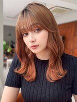 《Agu hair》グラデシアーオレンジウェーブ×numberA.ヘアバター