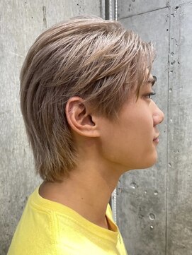 サンクプロジェクト(cinq PROJECT) メンズブリーチカラーシースルーマッシュ韓国風センターパート