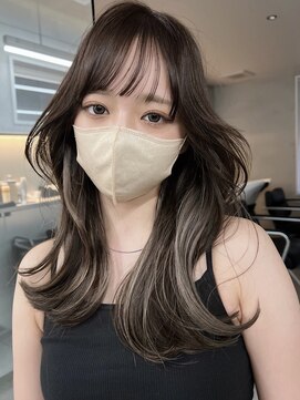 サイン 渋谷(SIGN) 韓国ヘアーハッシュカットレイヤーカットグレージュブリーチ無し