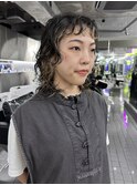 前髪インナーブリーチデザインレイヤーウルフパーマ