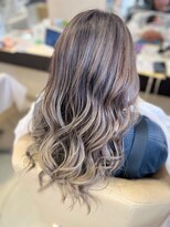 ヘアショップエヌアンドエー 久喜 栗橋店(hairshop N&A)&nbsp;バレイヤージュ×ハイライト ブリーチオンカラー/ベージュ