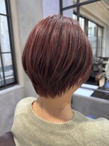 銀座　cheri 小顔ショート×ピンクブラウンカラー