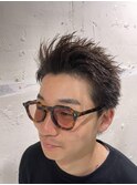 刈り上げないミディアムアップバング
