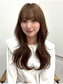 レイヤーカット ブラウンベージュ 髪質改善 韓国ヘア 20代 艶髪