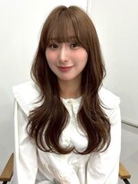レイヤーカット ブラウンベージュ 髪質改善 韓国ヘア 20代 艶髪