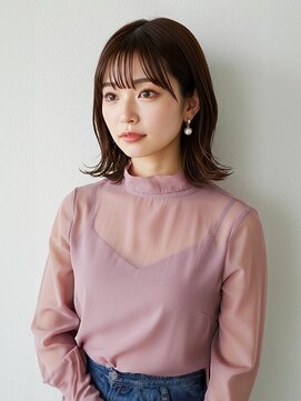 オッジ 西新店(Oggi) 外ハネボブ 顔周りカット ブラウンベージュカラー 20代 30代