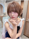 □マロンベージュ/ショート/前髪/レイヤー髪質改善/30代40代50代