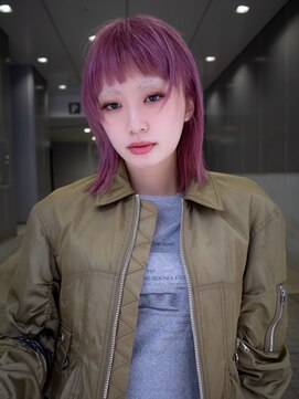 ギークス(GEEKS) 【GEEKS渋谷】ブリーチカラー/寒色ピンク/ハッシュカット/ウルフ