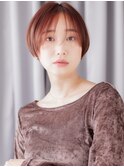 透明感ピンクベージュ ブリーチなしクールショートY志木20代30代