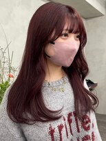 ニコトウキョウ 新宿(nico TOKYO) 切りっぱなしボブ顔まわりレイヤーピンクブラウン