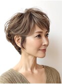 大人ショートレイヤー白髪ぼかし脱白髪染め40代50代60代原宿