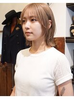 グッドフェローズ キタホリエ(GoodFellas kitahorie) 透け感ハイトーンレイヤーボブで小顔見せブリーチデザインカラー