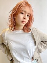 シェル 津山の手店(shel)&nbsp;ピンクベージュ♪大人可愛いふんわり外国人風カラーブリーチ