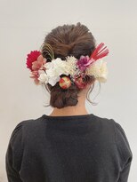 お花たっぷり成人式のヘアセット♪