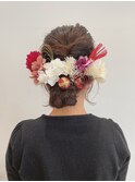 お花たっぷり成人式のヘアセット♪