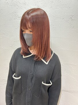 アジールヘア 池袋東口店(agir hair) 20代30代ブリーチ無しダブルカラーチェリーレッド透明感池袋東口