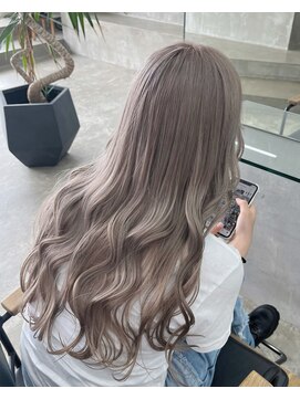 ノートエートル 西金沢(Nought etre) ミルクティーグレージュ10代20代ハイトーンブリーチカラー