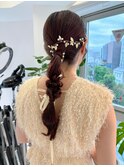 結婚式お呼ばれヘア/あみおろし/ヘアセット/チグチ