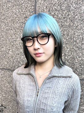 サラ 天神大名店(SARA) 【天神】ルーツカラー/切りっぱなし/水色