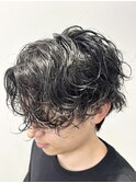 メンズ前下がりマッシュ×波巻きツイストスパイラルパーマ