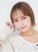 切りっぱなしボブ　外ハネボブ　イメチェン　美髪　ワイドバング