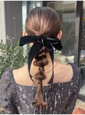 ベロアリボン編み下ろし