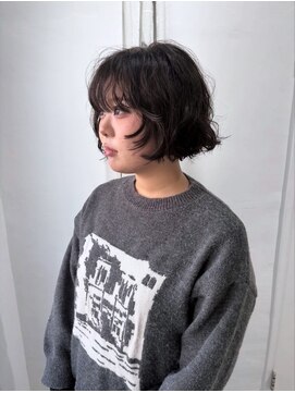 ミュー(Mu) ショートボブ パーマ 柔らかい質感