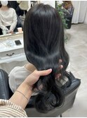 カラー　暗髪　髪質改善　ブルーブラック　博多美容室