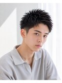 スキンフェードアップバング束感ベリーショートメンズヘア