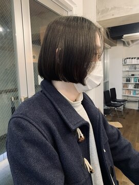 センターパート メンズボブ ミディアム モード 黒髪 L バイフィフス 原宿 表参道 By Fifth のヘアカタログ ホットペッパービューティー