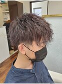 春カラー×波打ちショートマッシュ