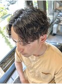 センターパート×波巻きスパイラル【立川/メンズ】