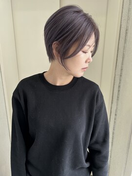 ヘアーデザイン リボン(hair design Ribon) ラベンダーシルバー&大人かわいいショート