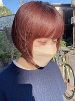 スー(suu)&nbsp;切りっぱなしボブミニボブミルクティベージュレイヤーカット