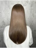 髪質改善　アッシュブラウン　ヘルシースタイル　艶感ストレート